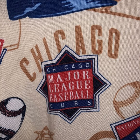 CSA Cubs MLB Button Down Rayon Hawaiian Style Shirt Medium - Picture 5 of 8